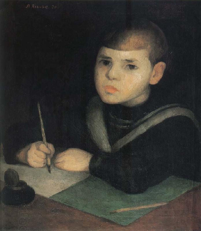 Diego Rivera The Child Writing the word China oil painting art